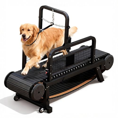 RiveraSink Hundelaufband ohne Strom, Selbstbetriebenes Slatmill für Hunde, Manuelles Hundelaufband für Indoor-Training, Leises Dog Treadmill für Mittelgroße & Große Hunde