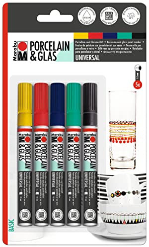 MARABU Porcelain & Glas Painter 5er-Set