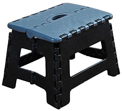 Kesper 70527 Klapptritt aus Kunststoff, Maße: 35 x 27 x 22 cm, schwarz