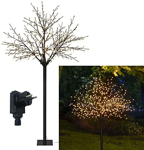 Bonetti LED Lichterbaum mit 500 warm-weißen Lichtern beleuchtet, 220 cm hoch, die Lichterzweige sind flexibel, Weihnachtsbaum mit Lichterkette