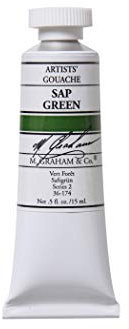 M. Graham 1/2-Ounce Tube Gouache Paint, Sap Green by M. Graham & Co.