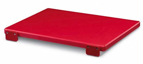 AUSONIA - 66410 FLEISCHER-SCHNEIDEBRETT AUS POLYETHYLEN 50 X 30 X 2 CM, ROT, KANN AN WAND/MÖBEL BEFESTIGT WERDEN