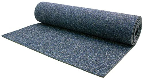 Nadelfilz MERLIN Bodenbelag 200x2700 cm Blau | Robuste Auslegware mit 17dB Trittschallminderung | Stuhlrollengeeignet & farbecht | GUT-zertifizierter Nadelfilzboden für Büro Messe Hotel