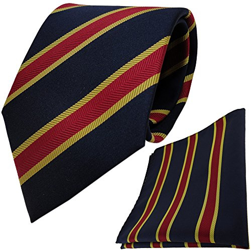 TigerTie Designer Krawatte Designer Einstecktuch in gestreift gemustert