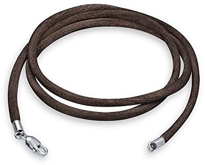 Bling Jewelry Farben Weiches Dünnes Satin Seidenkordel Strang Halskette Für Anhänger Schichtung Frauen Männer Teenager .925 Sterling Silber Karabinerverschluss 14 16 18 20 24 36 Zoll