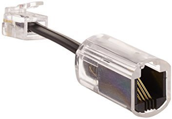 1 cavo telefonico districante anti-groviglio, cavo per ascoltatori telefonici, girevole a 360 gradi, cavo di alimentazione fisso, nero