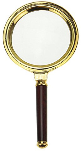 YSXY 10-fache Vergrößerung mit Holzgriff, kratzfest, Inspektions-Lupe für präzises Lesen und kreative Hobbys, Durchmesser 60 mm, 80 mm, 90 mm