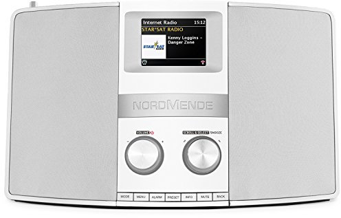 Nordmende Transita 400 - Internetradio (DAB+, UKW, Stereo-Radio, W-LAN, Spotify Connect, Bluetooth-Audiostreaming, NFC, Farbdisplay, Wecker, Kopfhöreranschluss, 2 x 10 Watt, AUX-In) weiß