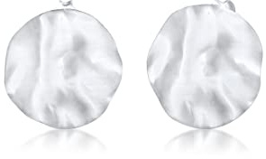 Elli Ohrringe Damen Platte Matt Gehämmert in 925 Sterling Silber