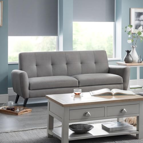 Julian Bowen Monza 3-Sitzer-Sofa, Retro, Grau