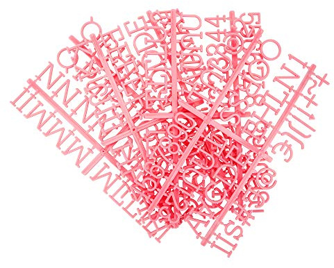 1 Inch Letters for Felt Letter Board, 188 Pieces Including Characters, Numbers & Symbols for Changeable Plastic Message Boards by Veskaoty (Pink)
