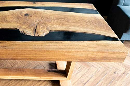 RESINA EPOSSIDICA TRASPARENTE - COLORATA - PER LEGNO GIOIELLI E CREAZIONI ARTISTICHE - EFFETTO ACQUA - PER COLATA AD ALTO SPESSORE - A+B 1 KG (NERO)