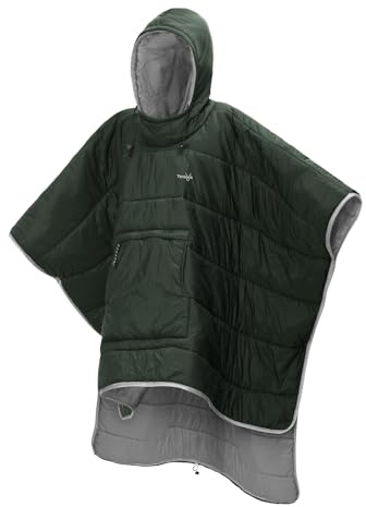 Tentock Unisexe Poncho D'hiver avec Capuche Petite Couette Chaude Sac de Couchage Ultraléger Imperméable pour Camping Pique-Nique Pêche Voyage(jaune)