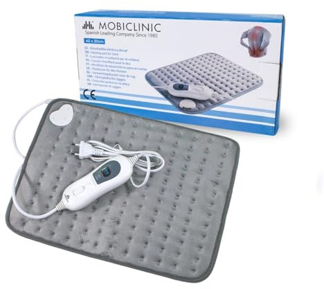 Mobiclinic®, Heizkissen, Wärmekissen, 3 temperaturstufen, Abschaltautomatik, 40x30 cm, Sehr geringer stromverbrauch, Heizung, Für den rücken- und lendenbereich, 100w leistung, Grau