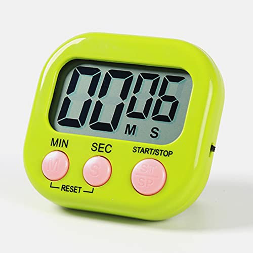 Digitaler Küchentimer Magnetisch Stoppuhr Timer mit Uhr, Timer für Backen, Küche, Studium, Trainingstraining, Count-Up- und Countdown-Uhr(Grün)