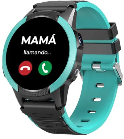 SaveFamily Slim 4G | Reloj Inteligente Niño con Localizador GPS, Llamada, Vídeo, Chat, Botón SOS, Cronómetro | SIM Incluida – Color Verde