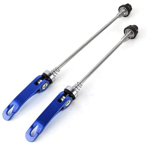 HJUWANG 1 Paar Fahrrad-Schnellspanner-Spieße vorne hinten Nabe ultraleicht Fahrrad Schnellspanner Radmuttern vorne und hinten für MTB Rennrad Mountainbike (blau)