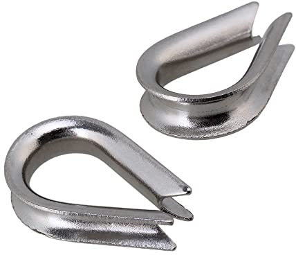 20PCS M6 cable cable dedal cabrestante bucle de alambre 304 acero inoxidable cable de dedal cable cable de acero material de aparejo de cuerda de alambre (Ø 6mm)