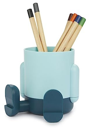 balvi Stiftehalter Mr. Sitty Farbe Türkis/Blau Farbiges und originelles Design mit zwei Fächern Kunst