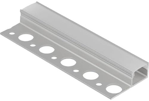 2m Einputzprofil FLIESENPROFIL FLIESE UNI-TILE-12(180) FÜR LED Streifen inkl. ABDECKUNG (2m milchig)