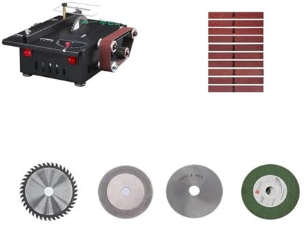 SHERAF Household micro mini desktop small table saw cutting machine woodworking model saw chainsaw small belt machine sharpening tool (Color : 1200W-2)