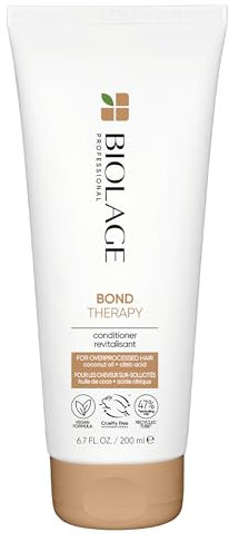 Biolage Omstrukturerande balsam, för skadat hår, stärkta svaga band, mer näringsrikt hår, berikat med kokosnötsolja och cybersyra, bindningsterapi, 200 ml