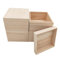 Anktily 4 scatole in legno grezzo con coperchio superiore, 12 x 12 x 8 cm, piccole scatole quadrate in legno, scatole rustiche in legno per artigianato, conservazione della casa
