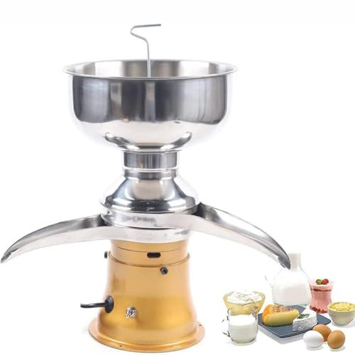 CYMYYDS Separatore Centrifugo per Panna, Centrifuga da Cucina con Separatore Elettrico per Panna da 50 L/H, Sgrassatore per Latte, Ideale per Burro, Panna E Latte Scremato,Gold