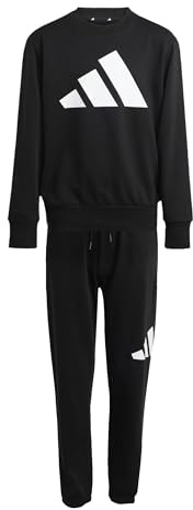 adidas Unisex niños ESSENTIALS FLEECE JOGGER, black/white, 15-16 Years