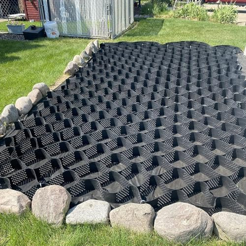 CUPKEE Stabilisateur de gravier géo-perméable en polyéthylène anti-déformation, pour abris de jardin, allée, terrasse, 6 x 10 m
