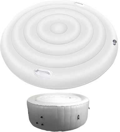Ø 165 cm Whirlpool Abdeckung - Aufblasbare Isolierte Schutz-Decke für Runde Whirlpools Gegen Regenwasser, Dreck und Blätter