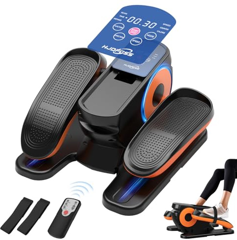 Under Desk Elliptical Machine, Ellipse Leg Exerciser as Seen on Tv for Seniors Adults with 12 Adjustable Speed, Quiet & Portable Seated Pedal Exerciser with Remote Control & Non-Slip Foot Straps