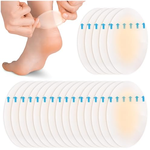 SULPO 20er Set - Hydrokolloid Blasenpflaster, große Anti-Blasen-Formplaster, wasserdichtes transparentes Gel Pflaster gegen Blasen, Fersenpflaster