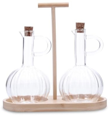 Quid Trend Set Aceitera Y Vinagrera Borosilicato 21x9,5x20,5cm Boro Material 100% Saludable