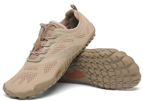 SAGUARO Chaussures de Trail Homme Femme Respirant Antidérapant Chaussures de Barefoot Minimalistes Chaussures de Sport Été Extérieur Chaussures de Course, Marron 39 EU