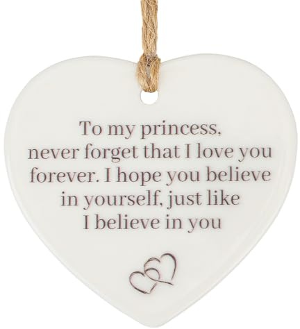 Valentine's Day Gift, Ceramic Heart Ornament Keepsake Souvenir Hanging Heart Plaque Ceramic Hanging Sign Meaningful Gifts for Women Girls Wall Door Home Decoration