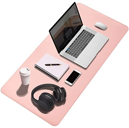 Schreibtischunterlage Rosa, 60×30 cm, Mauspad aus Leder und Kork, Gaming Mousepad, Schreibtisch Unterlage, Desk Mat, Schreibunterlage, Tischunterlage, Schreibtischauflage, Deskmat, Tischmatte (1)