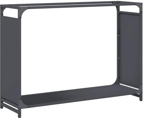 vidaXL Firewood Rack 90x28x65 cm Anthracite Cold-Rolled Steel Log Holder - Indoor/Outdoor Storage