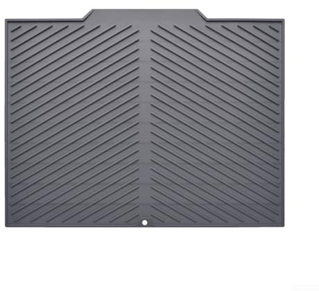 Zeroupshop Alfombrilla de silicona para escurrir, con salida de drenaje de silicona, para platos y utensilios (42 x 53 cm)