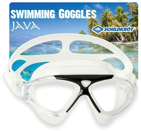 Schildkröt Máscara de Natación Java para Adultos, Gafas de Natación con Campo de Visión de 180°, Antivaho, Protección UV y Fácil Ajuste, para Triatlón, Aguas Abiertas y Entrenamiento