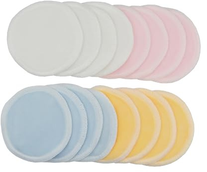 ERINGOGO 16stücke Wattepad Wiederverwendbar Für Make-up-entferner Gesichtswaschpad Doppellagig Waschbar Geeignet Für Augen-make-up Und Gesicht Mit Aufbewahrungstasche Blau Rosa Weiß Und Gel