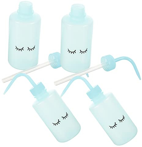 Veemoon Bottiglie di Lavaggio Portatili per Ciglia e Giardinaggio da 250 Ml, Set da 4 Bottiglie Comprimibili Bocca Stretta per Irrigazione di Precisione, Uso Domestico e Laboratori,