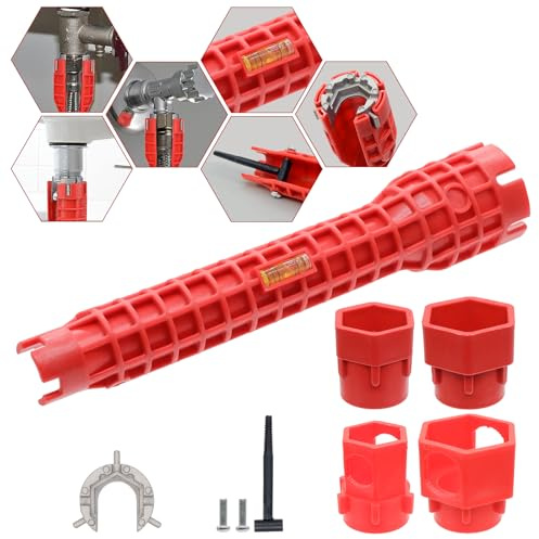 TOOLTENG 14 in 1 Socket Wrench, Tap Faucet Sink Installer, Multifunctional Wrench Kit, Basin Spanner Installation Tool, Plumbing Pipe Spanner for Toilet/Kitchen/Bathroom Sink Repair