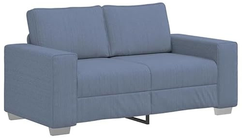 Eleganz Zweisitzer-Sofa Blau 120 cm Cordstoff – Modernes Sofa mit Stahlrahmen & Sperrholz, platzsparend für Wohnzimmer oder Büro