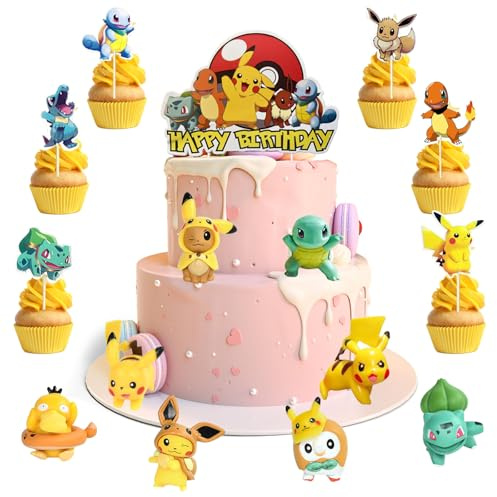 57 PCS Tortendeko Geburtstag Kinder,Tortendeko Figuren,Kuchen Deko,Happy Birthday Cake Topper Cupcake,Tortendekoration Kinder für Jungen/Mädchen