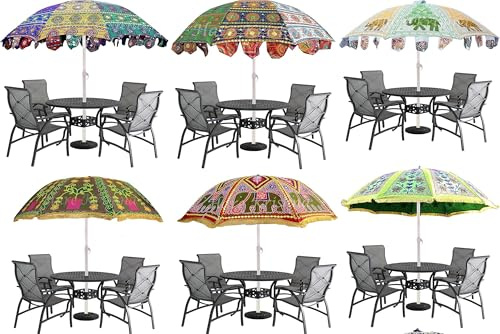 Arprani garden umbrella for table-indian umbrellas for decoration-patio wholesale perasols bulk-handmade Cotton multi colored parasol