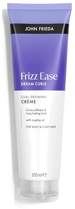 John Frieda Crespo Ease Dream Curls Definier-Creme für Locken | Definiert und kontrolliert Frizz | flexible Feuchtigkeit und Fixierung bis zu 24 Stunden | Mosqueta-Rosenöl | vegane Formel | 150 ml