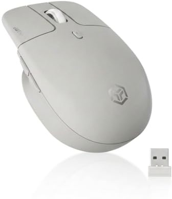 EWEADN Q21 Wireless Mouse for Small Hands, Dual Mode Bluetooth & 2.4G Rechargeable Computer Mouse, Silent Floating Buttons, 3 Adjustable DPI Portable Multi-Device PC Mouse for Office, Laptop, Mac-Grey