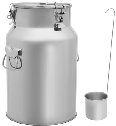 Barile da 18 litri in acciaio inox, bricco per latte in acciaio inox, coperchio a prova di perdite, con chiusura a serraggio e anello di tenuta in gomma, bricco per il latte per il trasporto o la