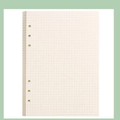DVMSIEF Anteckningsbok med lösa blad A6/A5 PU-läder gör-det-själv binder anteckningsbok dagbok agenda planerare papper brevpapper (Grid 40 ark, A5)